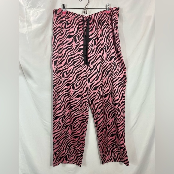 Victoria's Secret pink silky zebra print pajama pants size XL - Picture 2 of 9